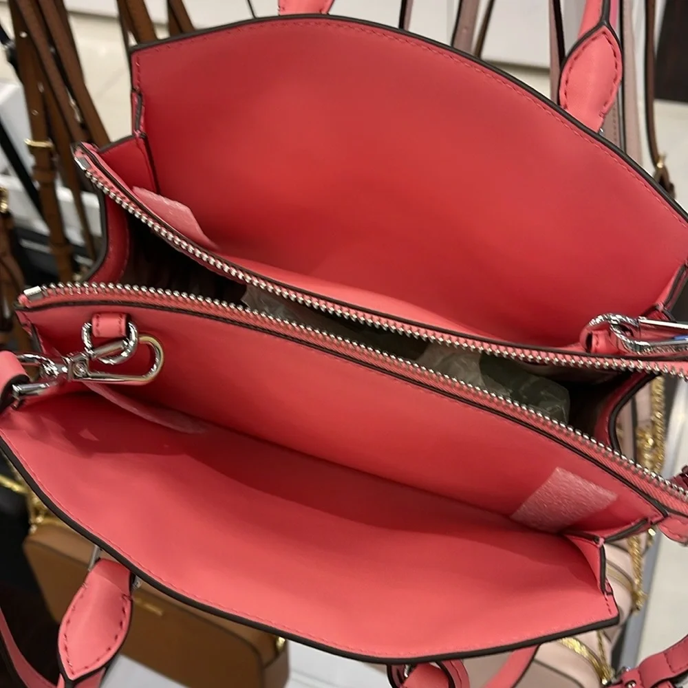 MICHAEL KORS
Sheila Small Faux Saffiano Leather Satchel
Tea Rose 
NWT - Picture 7 of 16
